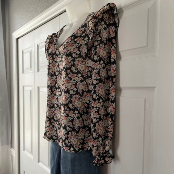 SUPPLY & DEMAND Peggy Dark Floral Print Blouse from Saks NWT - Picture 5 of 8